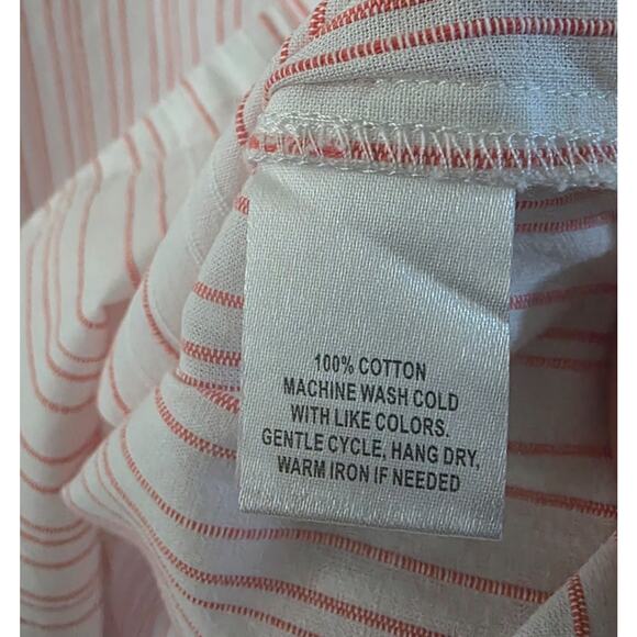 Untuckit New Durfort Cotton Tunic Blouse Top Pink Striped Long Sleeve Size 10 - Picture 4 of 8